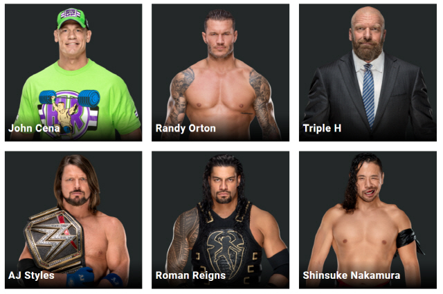 미국 월드레슬링엔터테인먼트(WWE)출연진/WWE 홈페이지 캡쳐