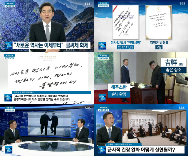 ‘남북 정상 회담’ SBS시청률 1위, 김정은 위원장 친필 방명록 글씨체 분석, 11.6% 최고