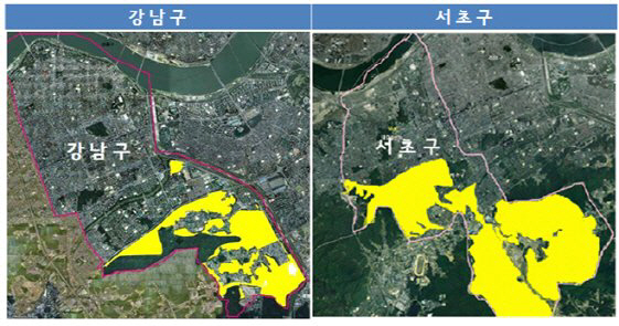 서울시 강남·서초구 일대 토지거래허가구역 지정 현황. /자료 제공=서울시