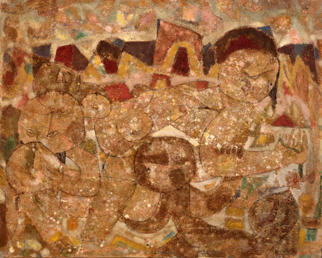 최영림 ‘동심’ 1967년작, 캔버스에 유채와 흙, 72x90cm /사진제공=국립현대미술관