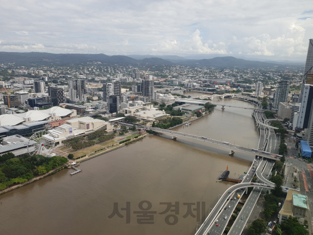 브리즈번 주정부 청사에서 바라본 도시 전경.