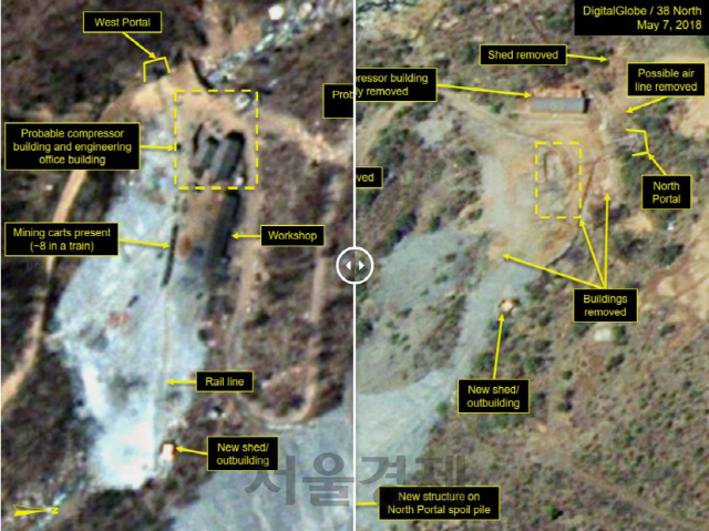 38노스 “北 풍계리 핵실험장 폐기절차 시작”