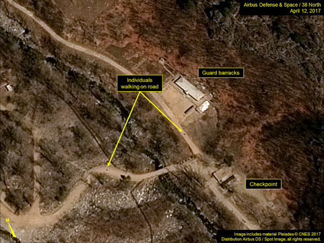 풍계리 핵실험장 일대의 위성 사진 /연합뉴스