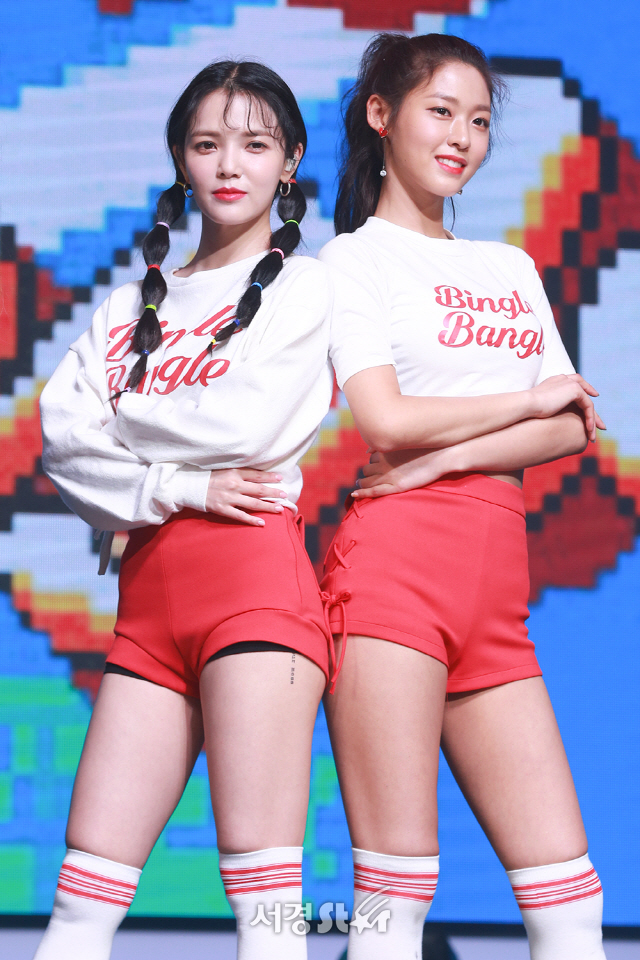 AOA 지민, 설현 /사진=조은정 기자