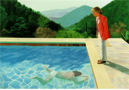 수영장의 두 사람, Pool With Two Figures, 1972, 캔버스에 아크릴