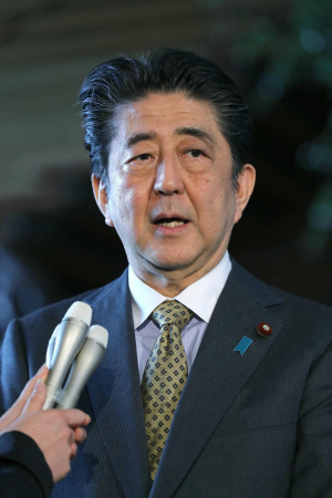 아베 신조 일본 총리의 모습. /도쿄=AFP연합뉴스