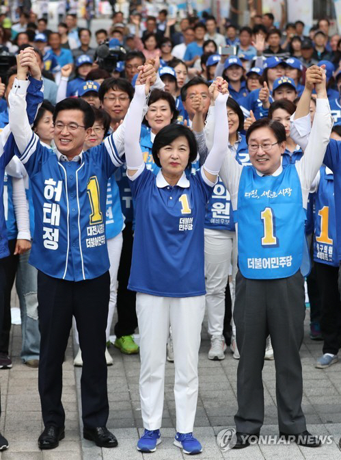 '출구조사' 대전시장 허태정 60.0% 출구조사 1위, '4차산업 혁명 만든다'