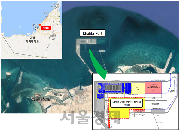 아랍에미리트 칼리파항 개발 사업 위치도. /사진제공=해양수산부