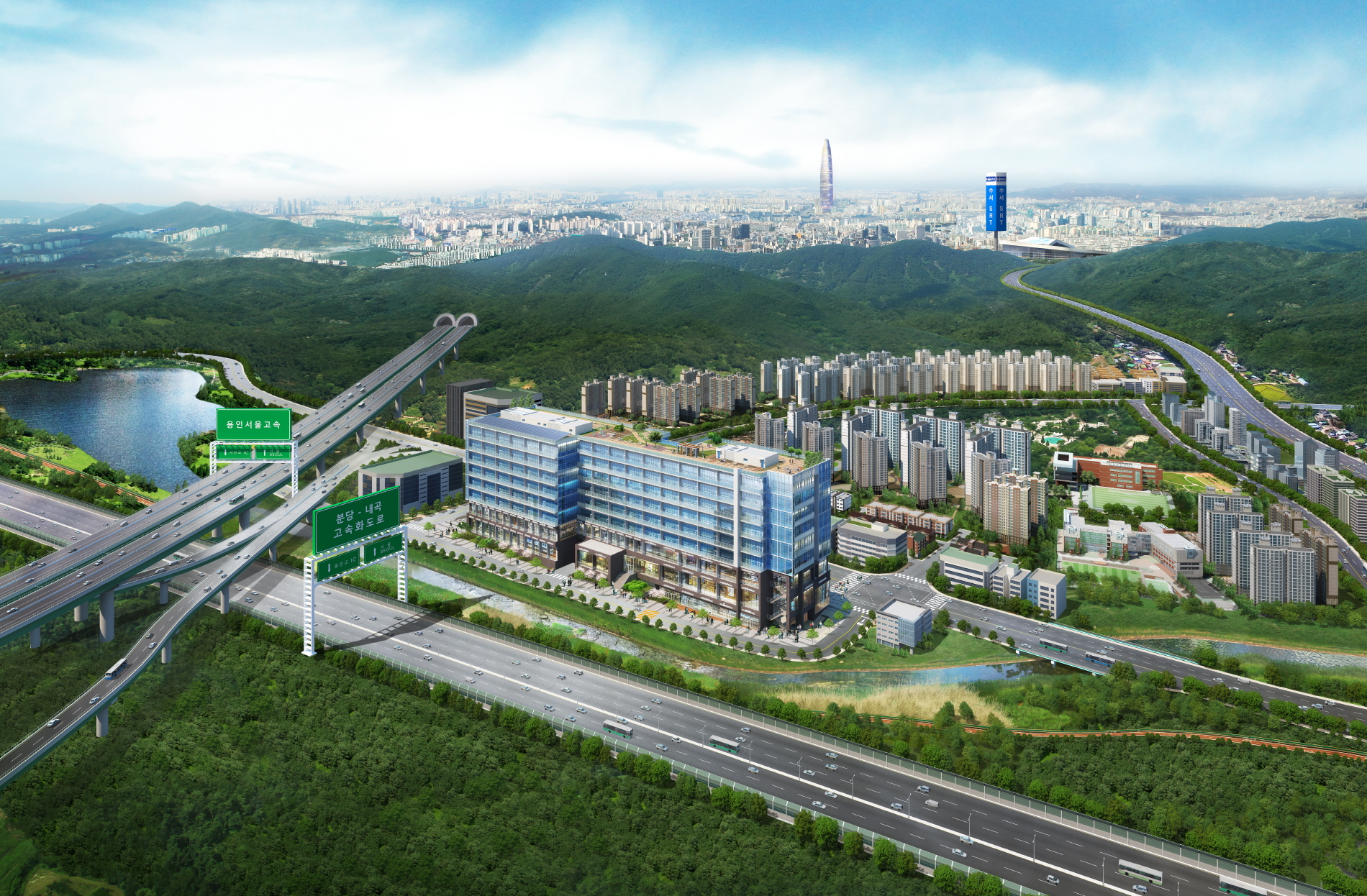 <반도건설이 성남 고등지구에 선보이는 지식산업센터 ‘반도 아이비밸리’ 광역조감도>