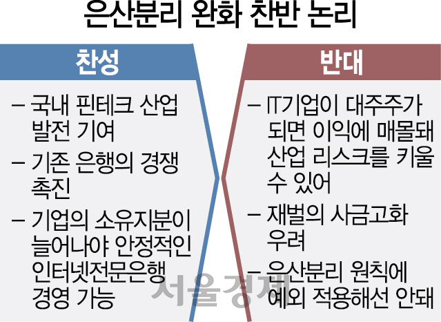 2815A10 은산분리 완화 찬반 논리