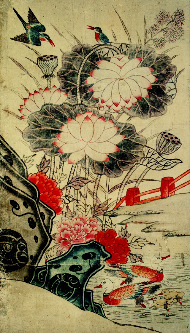 일본 미학자 야나기 무네요시가 아끼던 그림으로 유명하며 일본민예관 소장품인 ‘연화모란도’ /사진제공=갤러리현대