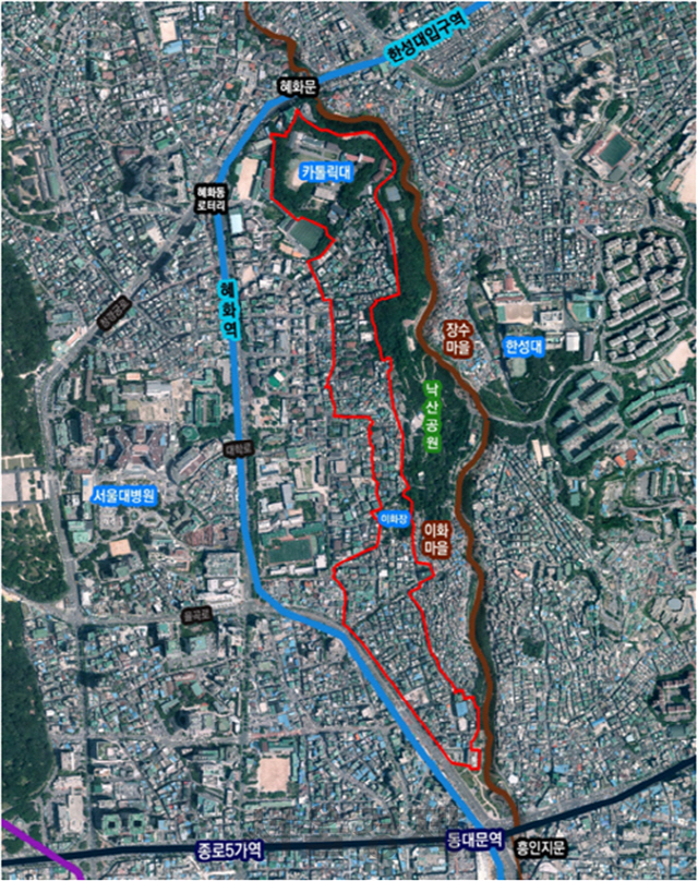 이화동 일대 지구단위계획 위치도/사진제공=서울시