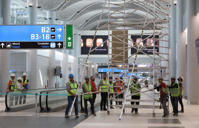 오는 10월 개장을 앞둔 터키 이스탄불 신공항에서 1단계 공사 마무리 작업이 진행되고 있다. /이스탄불=공항사진기자단