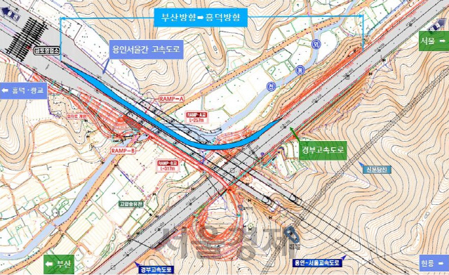 금토분기점 부산방향 평면도