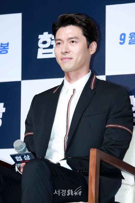 배우 현빈이 영화 ‘협상’ 제작보고회에 참석하고 있다. /사진=지수진 기자