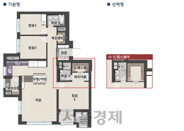 힐스테이트 속초 센트럴에 적용될 H-드레스퀘어의 예시 평면 / 사진제공=현대건설