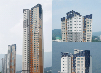 ‘2014 굿디자인 어워드’ 우수상을 수상한 한화건설(대전 노은 꿈에그린)의 ‘랜드마크 태양광 옥탑디자인’/사진제공=한화건설