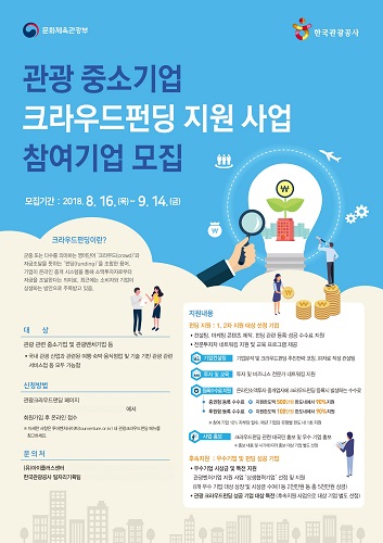 ‘2018 관광중소기업 크라우드펀딩 지원사업‘ 참가 기업 2차 공모