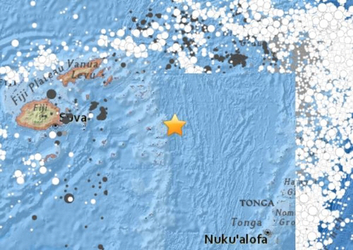 지진이 발생한 남태평양 피지 해상/연합뉴스