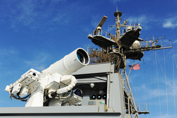 미 해군 USS폰스에 탑재된 레이저포. /출처=미 해군