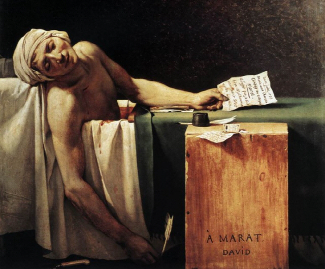 다비드가 1793년 완성한 명화 ‘마라의 죽음’