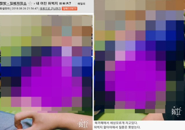 일베에 '여친 몰카' 올린 남성, 네티즌 수사대에 발목 잡혀