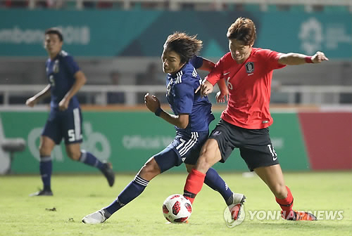[아시안게임] 남자축구 김학범호, 결승 한일전서 전반전 0-0