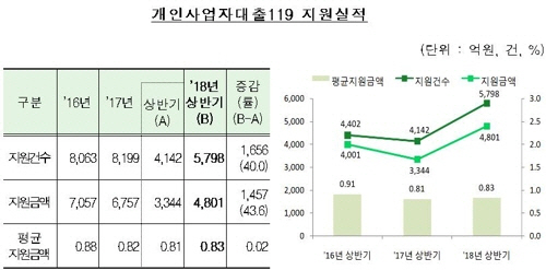 개인사업자대출119‘ 지원실적/금융감독원=연합뉴스