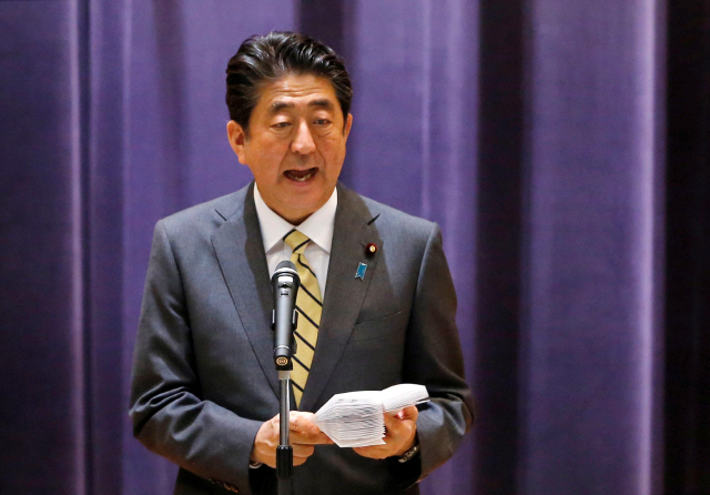 아베 신조 일본 총리/로이터연합뉴스