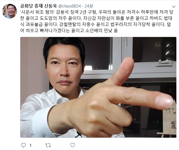 /사진=신동욱 트위터