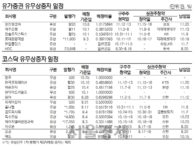 유무상증자일정