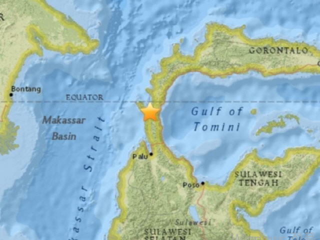 술라웨시 섬 지진발생 지점 /미국 지질조사국(USGS) 홈페이지 캡처