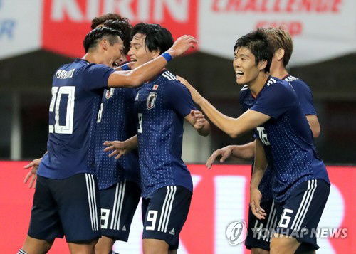 사진=연합뉴스 자료사진. 파나마에 3-0 승리를 거둔 일본 축구 대표팀