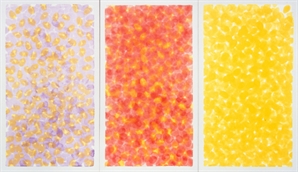 [조상인의 예(藝)-<84>곽인식 '작품83-B']노랑·주황·빨강 경쾌한 색점...캔버스에 단풍이 내려앉았네
