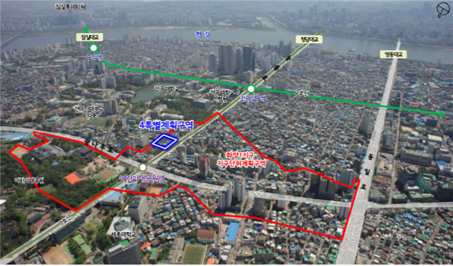 업무시설이 들어서는 화양1지구 4특별계획구역 위치도. /사진제공=서울시