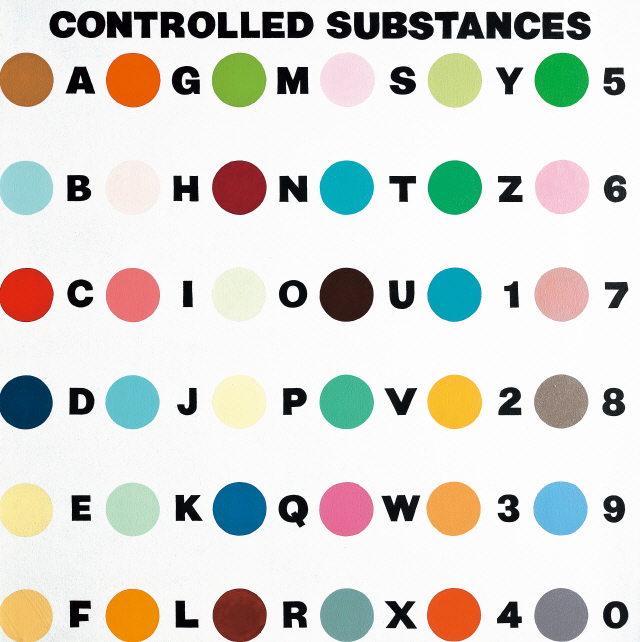 데미안 허스트의 1994년작 회화 ‘Controlled Substances Key Painting’는 추정가 약 10억~15억원에 경매에 출품됐다.