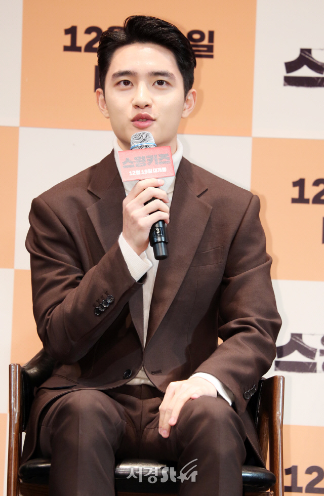 배우 도경수가 12일 오전 서울 코엑스아티움 ‘SMTOWN 씨어터’에서 열린 제작보고회에 참석하고 있다. /사진=양문숙 기자