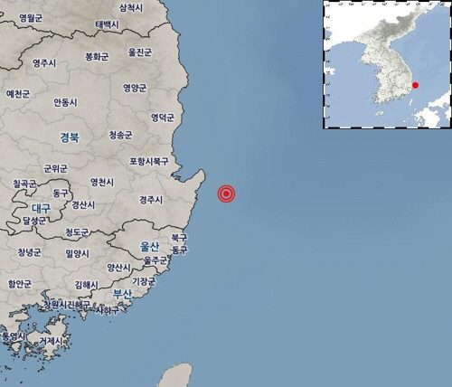 경북 포함 앞바다서 규모 2.2 지진..“작년 지진과 무관”
