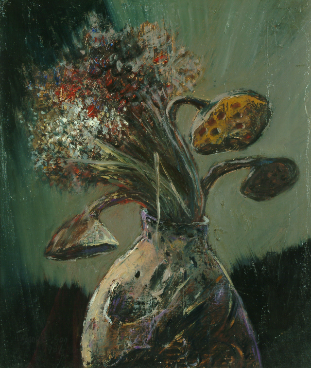 손상기 ‘시들지 않는 꽃’ 1984년, 캔버스에 유채, 46x53cm /사진제공=손상기기념사업회