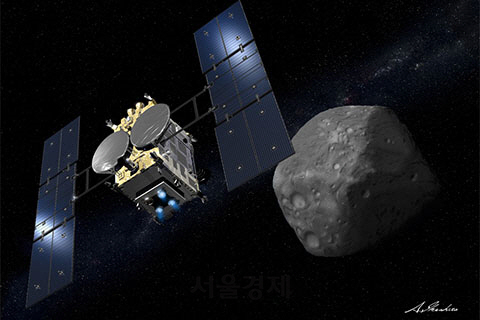 일본 소행성 탐사선 ‘하야부사2’ 활동 이미지. /JAXA