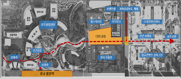 수원 광교 경기도신청사·컨벤션센터·광교호수공원 연결 지하통로 생긴다