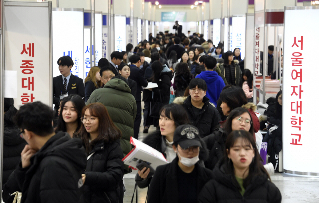 한국대학교육협의회는 13일 서울 영동대로 코엑스에서 ‘2019학년도 정시 대학입학정보박람회‘를 개최했다. 전국 138개 대학이 참가한 박람회는 15일까지 열린다. /권욱기자