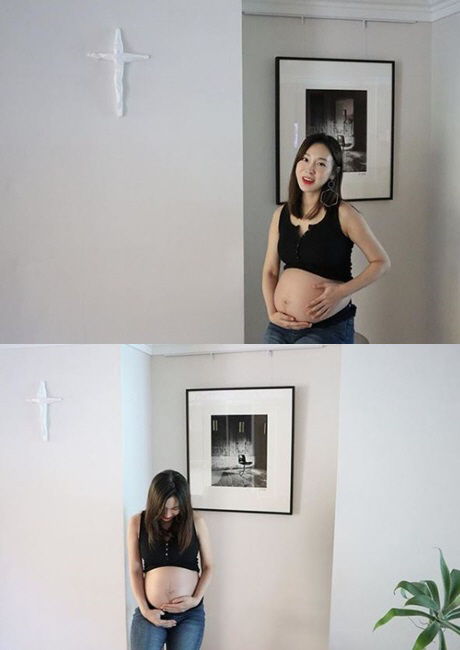 이지혜 출산 “mbc의 손녀 낳아”, 남편이 직접 찍어준 달달 만삭 사진 “몸 불사르며 찍어줘”