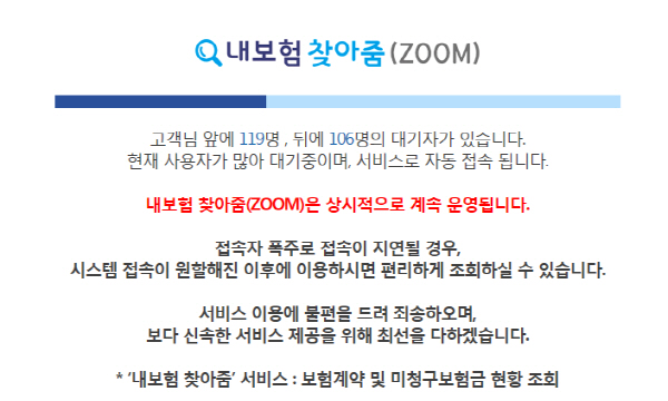 ‘내보험찾아줌’ 홈페이지 폭주! 20일부터 보험금 바로 청구 가능, “주말 포함 23시까지 청구”