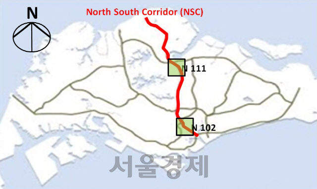 싱가포르 고속도로 NSC 노선도/사진=쌍용건설