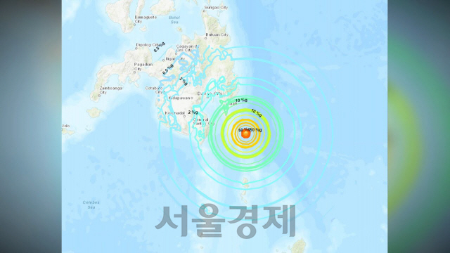 29일 오전 6.9 규모 지진이 발생한 필리핀 민다나오섬.