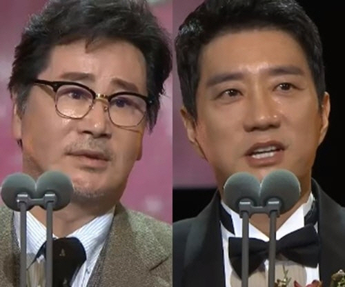 KBS 연기대상 대상을 차지한 유동근과 김명민 / 사진=KBS