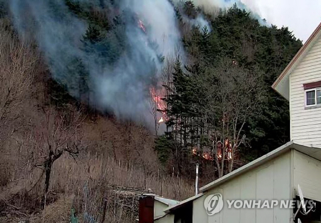 양양 산불, 소방헬기 3대·진화인력 50명 등 투입해 진화 중