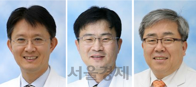 용인세브란스병원 최동훈(왼쪽부터) 병원장과 박진오 부원장, 박영환 세브란스 심장혈관병원장.