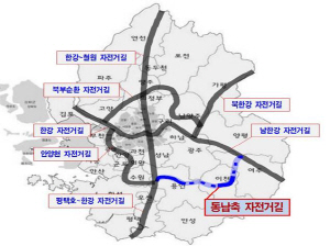 경기도 광역 자전거도로망 연결사업 노선도